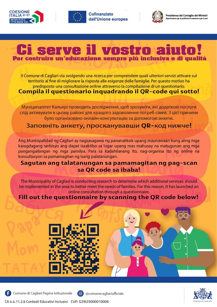 #Cagliari Avvia Consultazione Online per Educazione Inclusiva: Coinvolte Famiglie e Terzo Settore
